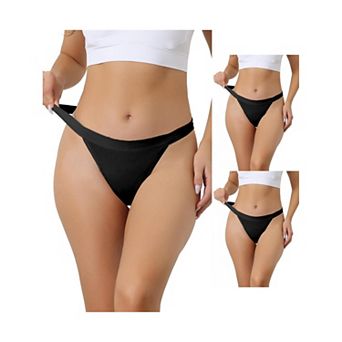 3 Packs Women's Breathable Underwear Leak Proof Stretch Thongs 4 Layers Medium Waist Panties