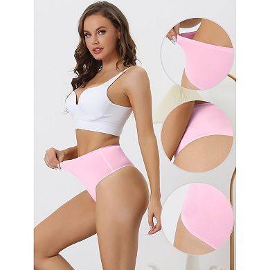 3 Packs Women's Hign Waist G-string Thongs, Tummy Control Stretch Panties, T-back Undepants