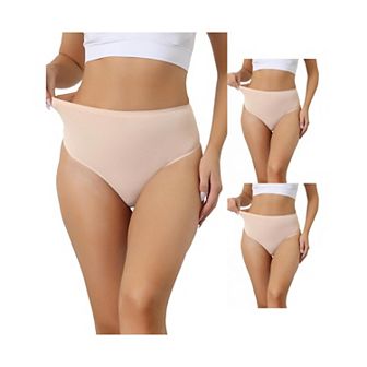 3 Packs Women's Hign Waist G-string Thongs, Tummy Control Stretch Panties, T-back Undepants