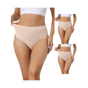3 Packs Women's Hign Waist G-string Thongs, Tummy Control Stretch Panties, T-back Undepants