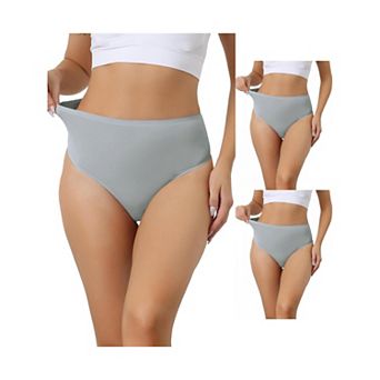 3 Packs Women's Hign Waist G-string Thongs, Tummy Control Stretch Panties, T-back Undepants