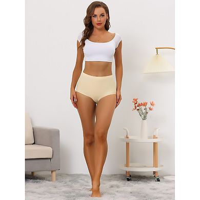 3 Packs Women's Elastic High-waisted Brief Breathable No Show Hipster Underwear Multi Packs