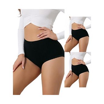 3 Packs Womens Soft High Waist Underwear Stretch Briefs Underpants Tummy Control Panties