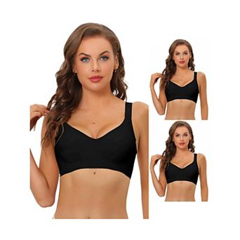 3 Packs Women's Wireless No Show Smooth Comfort Adjustable Straps Minimizers Bras