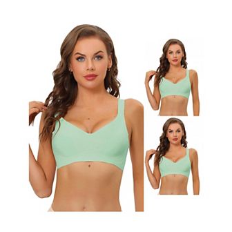 3 Packs Women's Wireless No Show Smooth Comfort Adjustable Straps Minimizers Bras