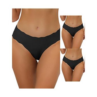 3 Packs Traceable Briefs No Show Stretch Solid Underwear Invisible Brief