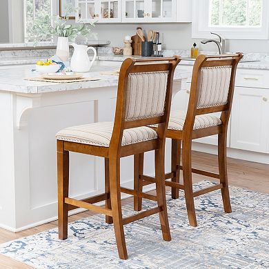 Linon Emmy Claudette Cane Counter Stool