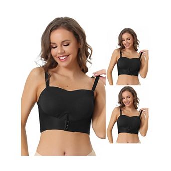 3 Packs Womens Wirefree Bras Strapless Breathable Push-up Support Bralette For Wedding Dress