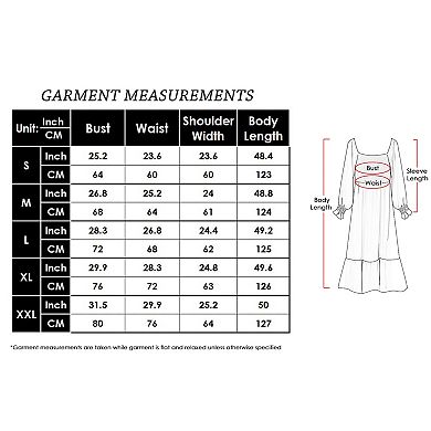 Women's Square Neck Shirred Ruffle Hem Long Sleeve Maxi Dress