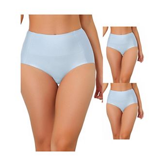 3 Packs Womens Tummy Control Hipster Underwear High-waisted Breathable Brief