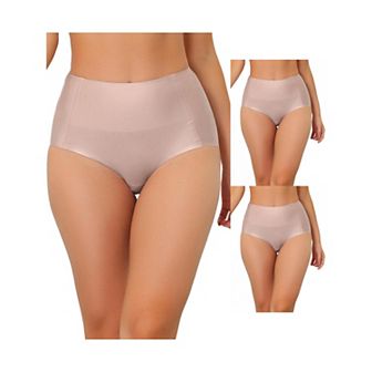 3 Packs Womens Tummy Control Hipster Underwear High-waisted Breathable Brief