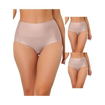 3 Packs Womens Tummy Control Hipster Underwear High-waisted Breathable Brief