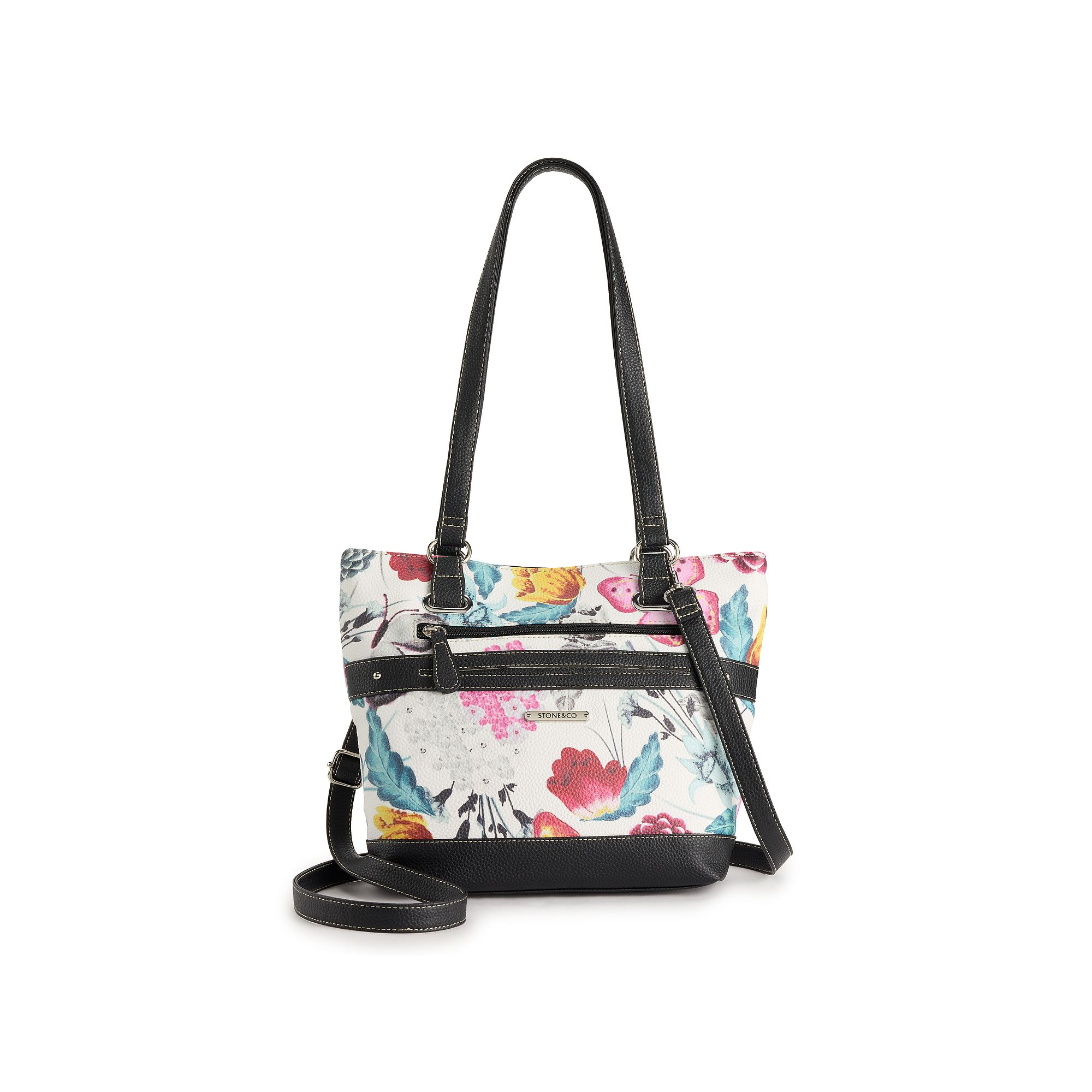Stone & Co. Floral Leather Tote Bag