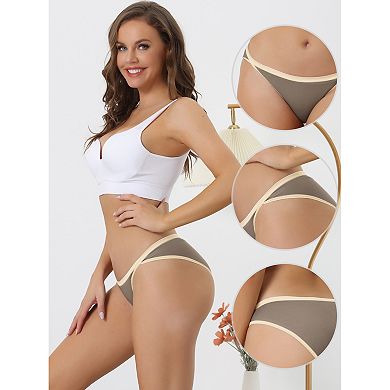 3 Packs Womens Underwear Low Waist Stretch Briefs Soft Underpants Ladies Hi-cut Panties