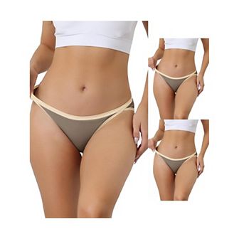 3 Packs Womens Underwear Low Waist Stretch Briefs Soft Underpants Ladies Hi-cut Panties