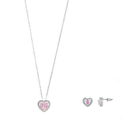 ●VVV● Set Pink High Teen Princess Heart Cubic Necklace Ear 7365330?wid=400&hei=400&