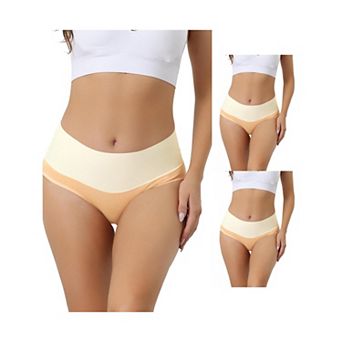 3 Packs Women's High Waist Underwears Stretch Briefs Soft Underpants Tummy Control Panties