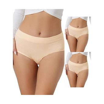 3 Packs Women's Breathable Underwear Cotton Comfortable Stretch 3 Layers High Waist Panties