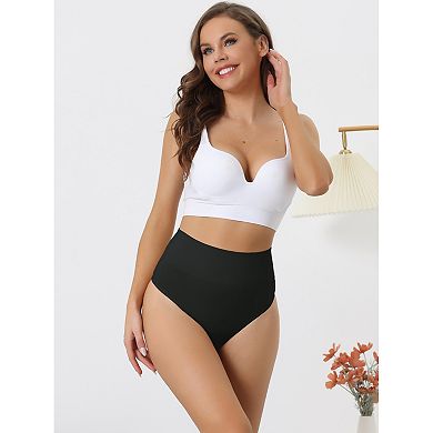 3 Packs Women's High-waisted Briefs Invisible Thong Stretchy Knickers Comfortable Underwear