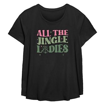 Plus Size All The Jingle Ladies Flowy Graphic Tee