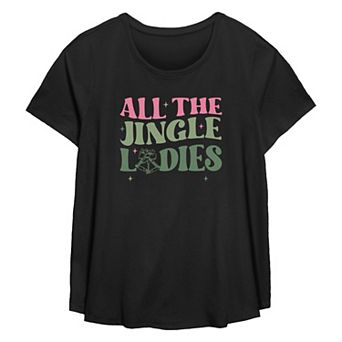 Plus Size All The Jingle Ladies Flowy Graphic Tee