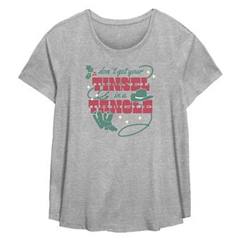 Plus Size Don't Get Your Tinsel In A Tangle Flowy Graphic Tee