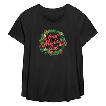 Plus Size Very Merry Gal Flowy Graphic Tee
