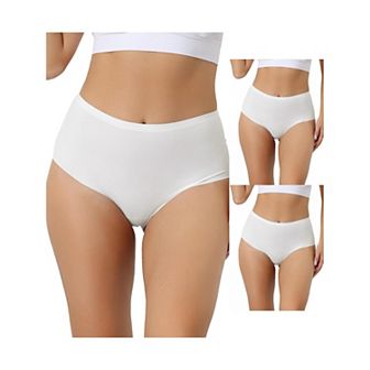 3 Packs Women's High Waisted Underwear Silky Breathable No Trace Hipster Stretch Briefs