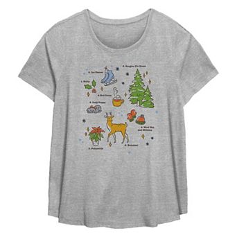 Plus Size Christmas Icons Spread Flowy Graphic Tee