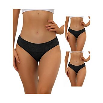 3 Packs Women's Underwear Mid-waisted Hipster Panties, Available In Plus Size