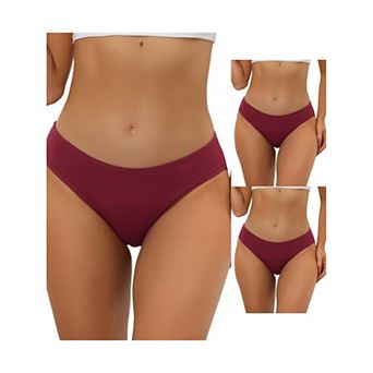 3 Packs Women's Underwear Mid-waisted Hipster Panties, Available In Plus Size