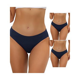 3 Packs Women's Underwear Mid-waisted Hipster Panties, Available In Plus Size