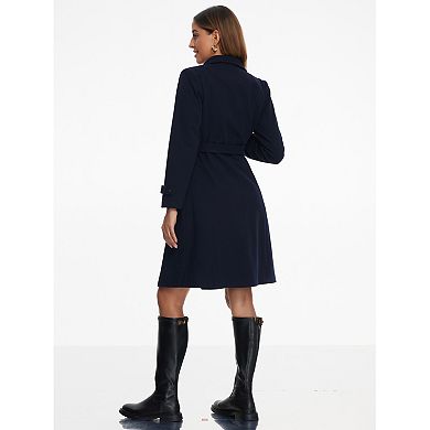 Women's Winter Coat Collared Single Breasted Long Sleeve Classic Pea Coat