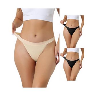3 Packs Women's Breathable Underwear Leak Proof Stretch Thongs 4-layer Midriff Briefs