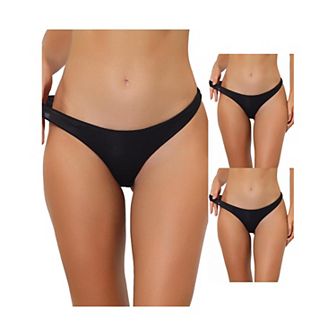 3 Packs Underwear For Women Low-waisted Contract Color Bikini Sporty Sweat-absorbing Thongs