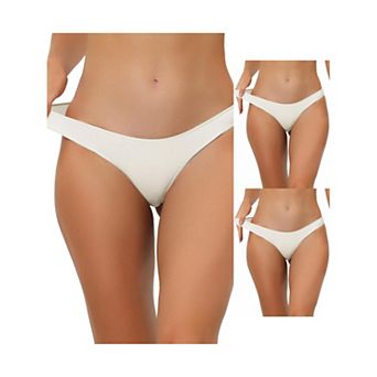 3 Packs Underwear For Women Low-waisted Contract Color Bikini Sporty Sweat-absorbing Thongs