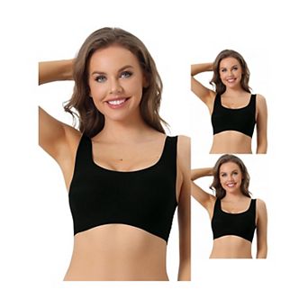 3 Packs Women's Sports Bras Wirefree Lightly Push Up Workout Yoga Sleep Comfort Bralette