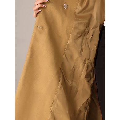 Double Breasted Coat For Women's Notched Lapel Collar Classic Winter Overwear