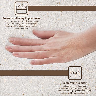 Continental Sleep, 2-inch Copper-infused Memory Foam Mattress Toppers