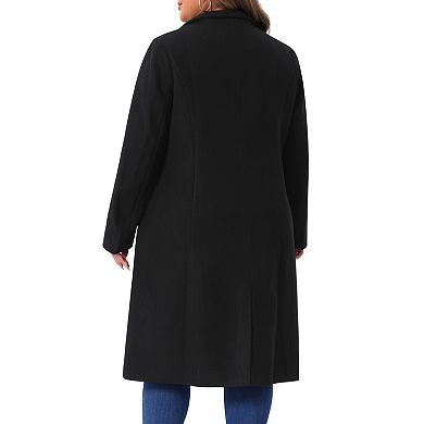 Plus Size Overcoat For Women Classic Stand Collar Long Sleeve Winter Long Coat