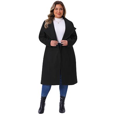 Plus Size Overcoat For Women Classic Stand Collar Long Sleeve Winter Long Coat