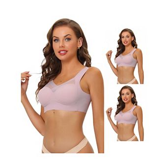 3 Packs Women's Push Up Minimizers Full Coverage Mesh Wirefree Bras