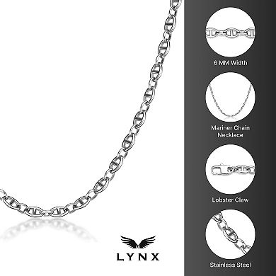 LYNX Men's Stainless Steel Mariner Chain Necklace