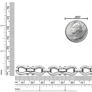 LYNX Men's Stainless Steel Omega Link Bracelet