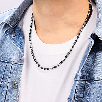 Men's LYNX Stainless Steel Bead Chain Necklace