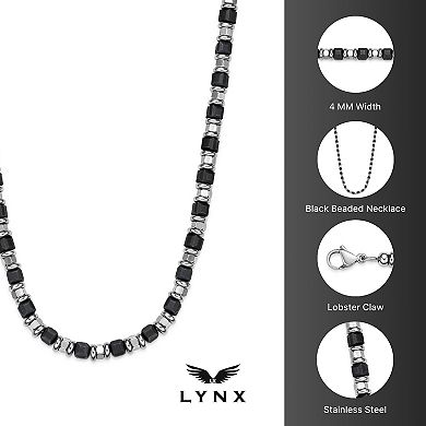 Men's LYNX Stainless Steel Bead Chain Necklace