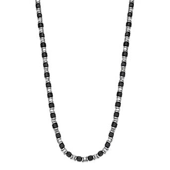 Men's LYNX Stainless Steel Bead Chain Necklace