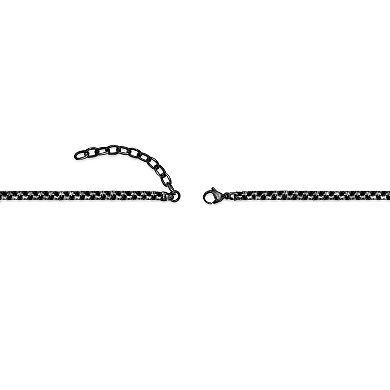 Men's LYNX Stainless Steel Box Chain Bead Skull Necklace