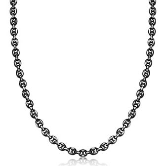 Men's LYNX Stainless Steel Antiqued Mariner Chain Necklace
