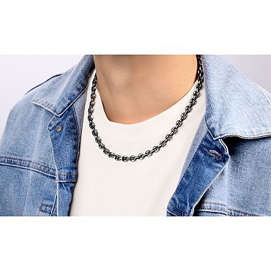 Men's LYNX Stainless Steel Antiqued Mariner Chain Necklace